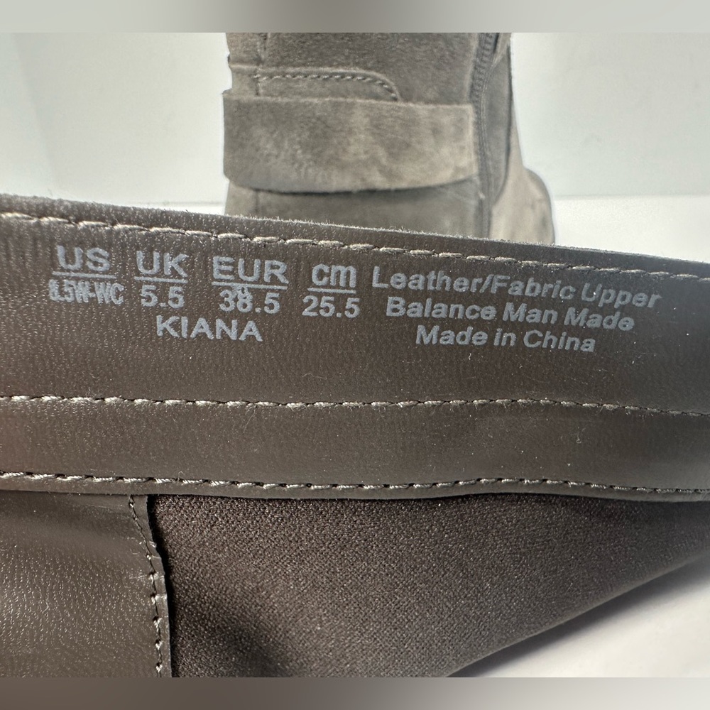 NWT - Naturalizer Wide Foot Wide Calf Tall Shaft Suede Boots - Steel Gray - Picture 11 of 11